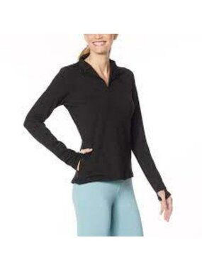 Shadow Sport Pullover Womens Size Medium Black Long Sleeve Activewear NEW